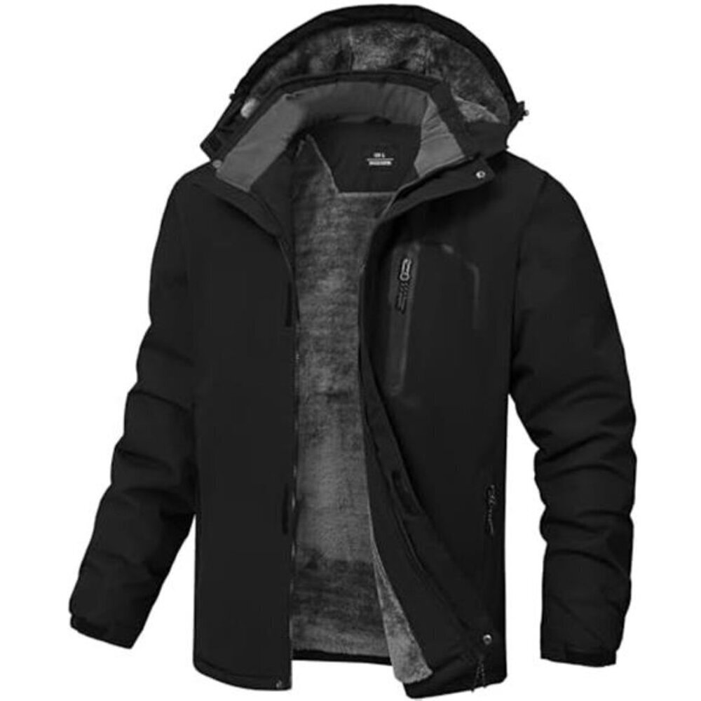 Waterproof Winter Jacket Men Thermal Fleece Ski Coat